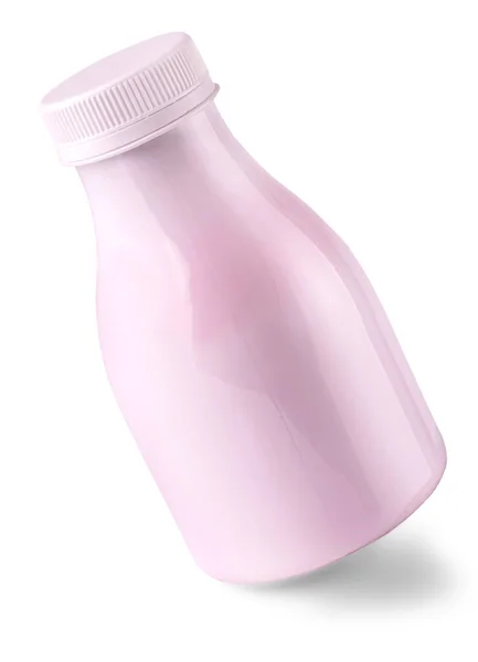 Bottiglia Yogurt Alla Frutta Isolata Sfondo Bianco — Foto Stock