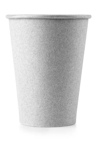 Пустой Бумажный Кофе Чашку Белом Фоне — стоковое фото