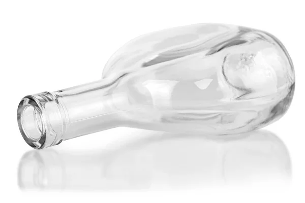 Пустой Чистый Бутылку Коньяка Изолированы Белом Фоне — стоковое фото