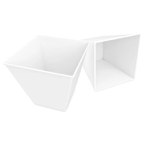 Square paper bucket 3D illustration — Stock Photo, Image