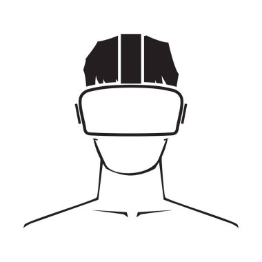 Sanal gerçeklik kulaklık simgesi. VR.