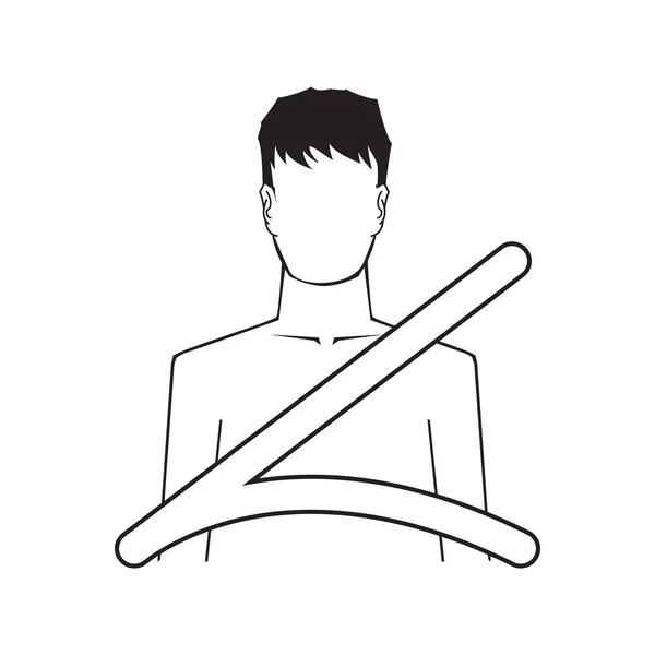 Cinturón de seguridad vector icono plano — Vector de stock
