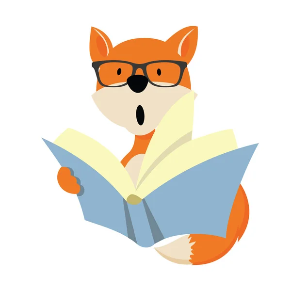 Fox kitap düz vektör okuyun