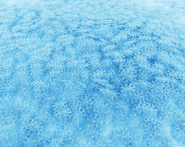 Snowflake blå bakgrund 3d render — Stockfoto