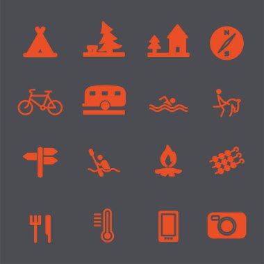 düz seyahat simgeler vektör ayarla