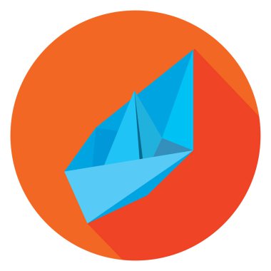 Origami kağıt tekne vektör simgesi