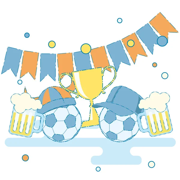 Cerveza partido de fútbol — Vector de stock