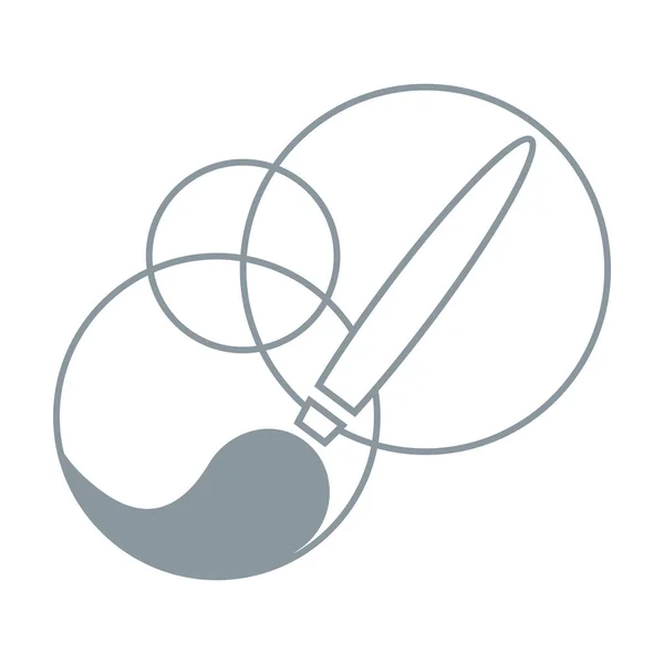 Pennello con cerchio icona vettoriale — Vettoriale Stock