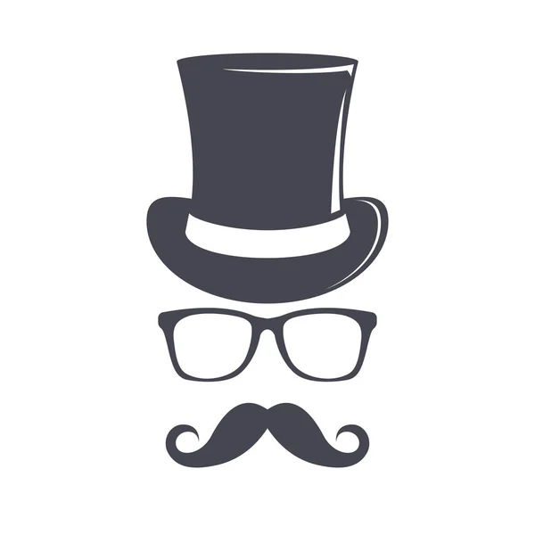 Vintage silindir şapka. Silindir şapka illüstrasyon. Silindir şapka vektör simgesi