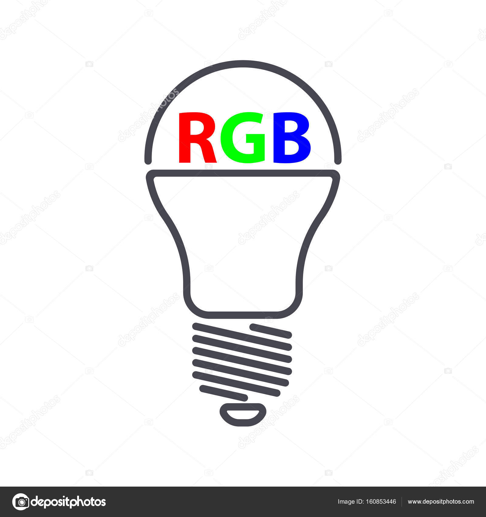 Rgb Led Bulb Rgb Led Lamp Vector Icon Stock Vector C G22