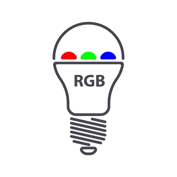 Rgb bombilla led. lámpara led rgb. icono de vector — Archivo Imágenes Vectoriales