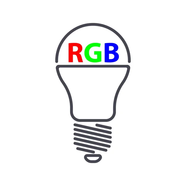 Rgb bombilla led. lámpara led rgb. icono de vector — Archivo Imágenes Vectoriales