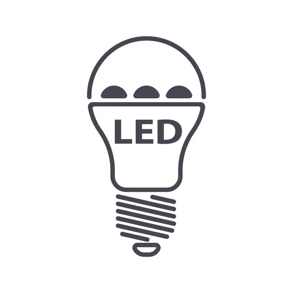 Bombilla led. icono del vector de lámpara led — Archivo Imágenes Vectoriales