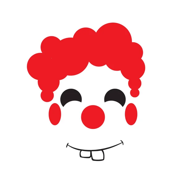 Clown glimlach, harlequin emoji vector — Stockvector