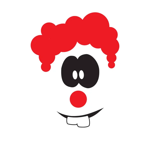 Clown sorriso, arlecchino emoji vettore — Vettoriale Stock