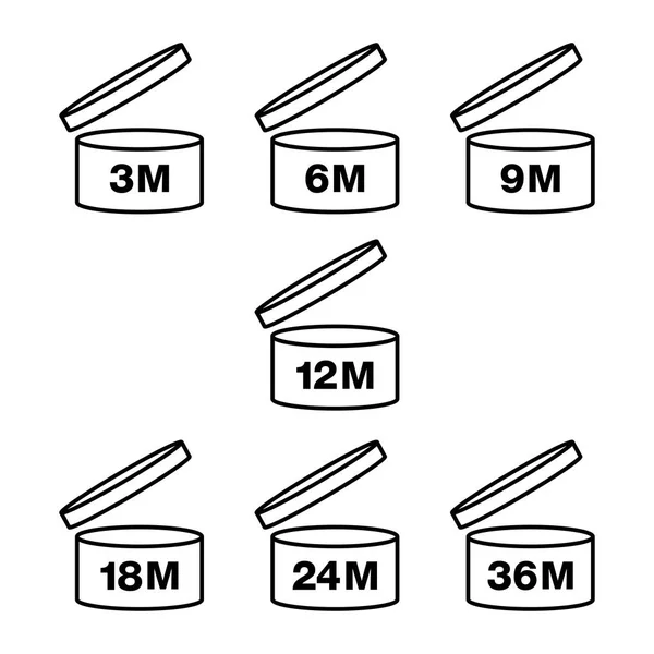 Süre sonra açılış (Pao) hazır, raf ömrü vektör simgesi