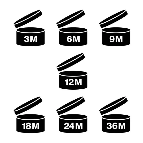 Süre sonra açılış (Pao) hazır, raf ömrü vektör simgesi
