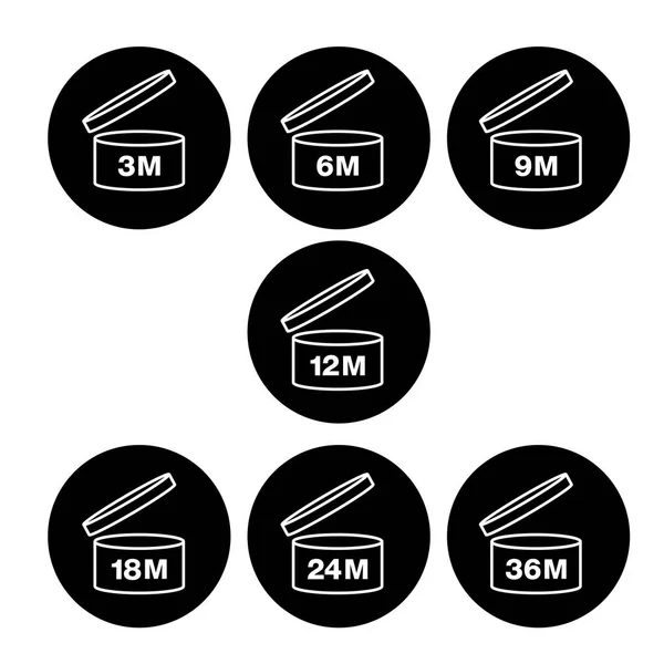 Süre sonra açılış (Pao) hazır, raf ömrü vektör simgesi