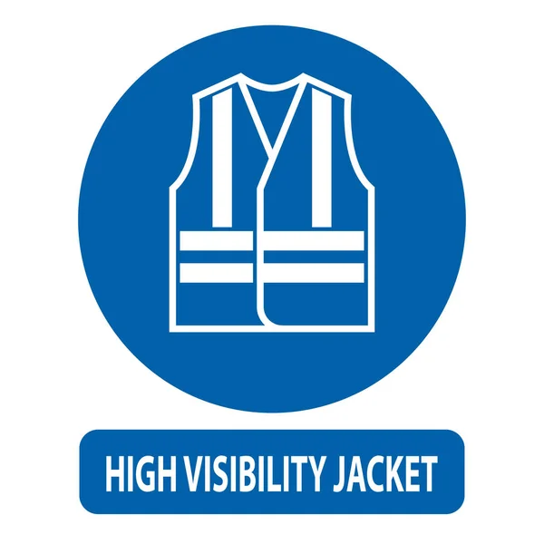 Значок пиджака высокой видимости. Оборудование безопасности. Защитная рабочая одежда. Защитная одежда с отражающими полосками . — стоковый вектор