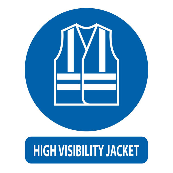 High visibility jacket icon. Safety equipment. Protective workwear. Protective safety clothing with reflective stripes.