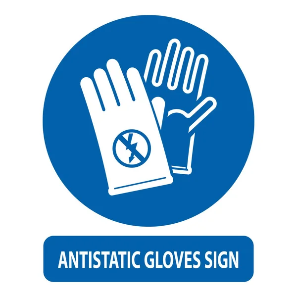Antystatyczne rękawice znak — Wektor stockowy