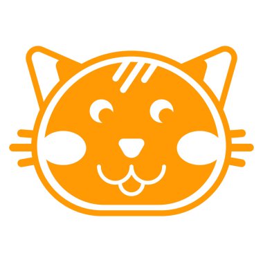 sarı kedi düz vektör simgesi