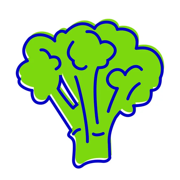 Broccoli Platte Vector Pictogram — Stockvector