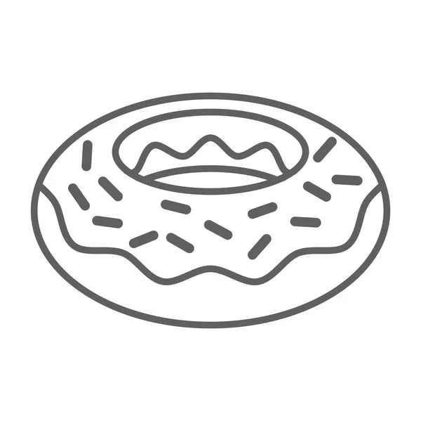 Donuts Zeilenvektorsymbole — Stockvektor