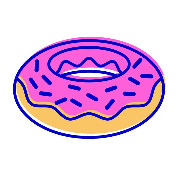 Donuts Zeilenvektorsymbole — Stockvektor