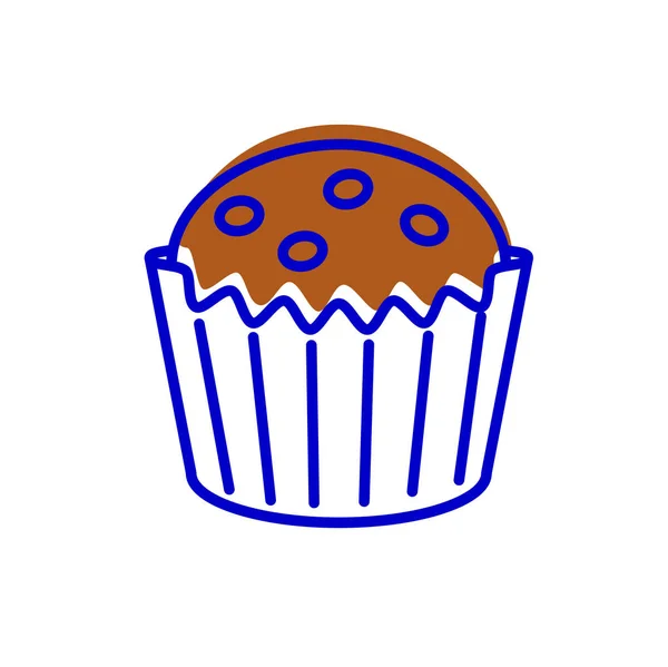 Muffin Εικονίδιο Γραμμή Διάνυσμα — Διανυσματικό Αρχείο