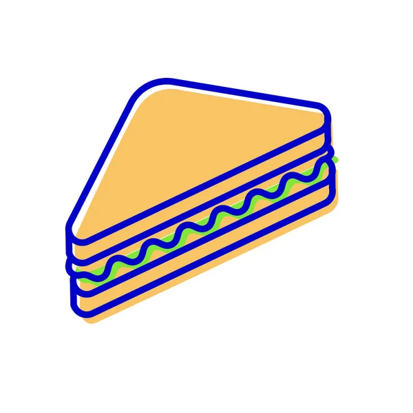 Icono Línea Vector Sándwich — Vector de stock