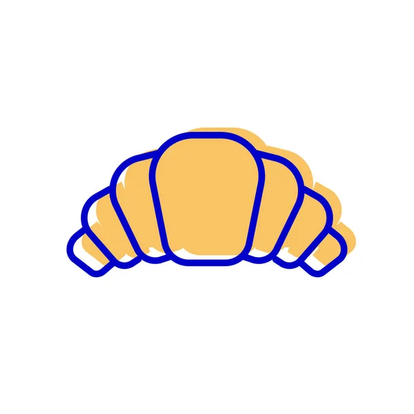 Croissant Vektorzeilen Symbol — Stockvektor