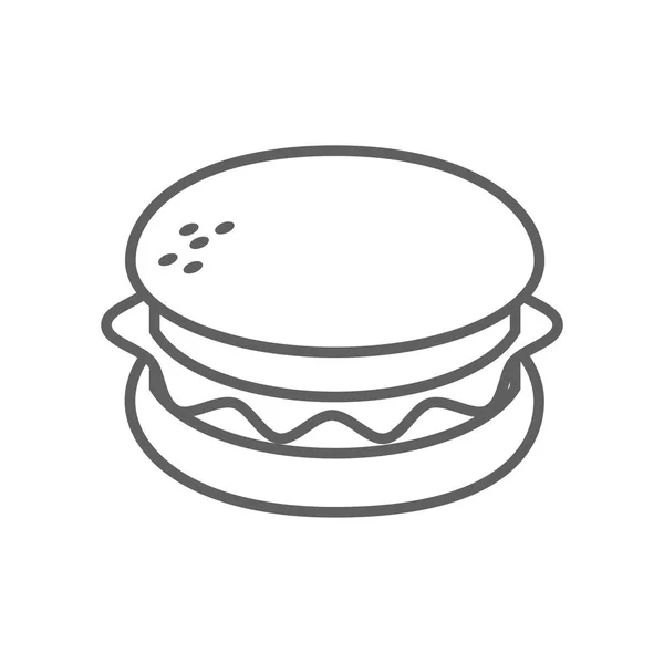 Ikona Čáry Vektorové Hamburger — Stockový vektor