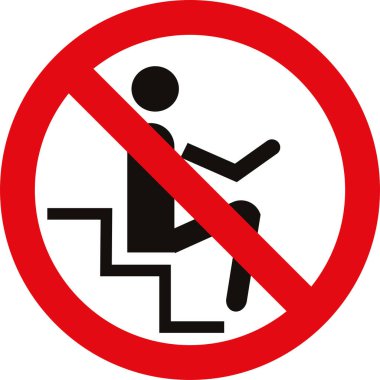 Yürüyen merdivende uyarı işareti. Yürüyen merdiven kuralları işareti.