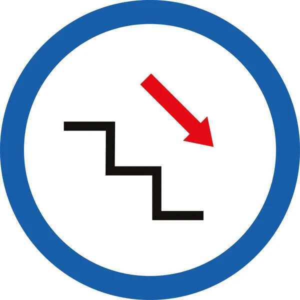 Znak Ostrzegawczy Ruchomych Schodach Schody Ruchome Zasady Postępowania Znak — Wektor stockowy