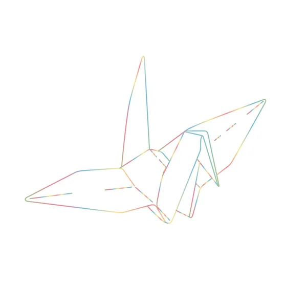 Papel de origami de pássaro. vetor de ilustração de linha simples. design de tatuagem. design geométrico mínimo. arte animal. tatuagem isolada no fundo branco . — Vetor de Stock