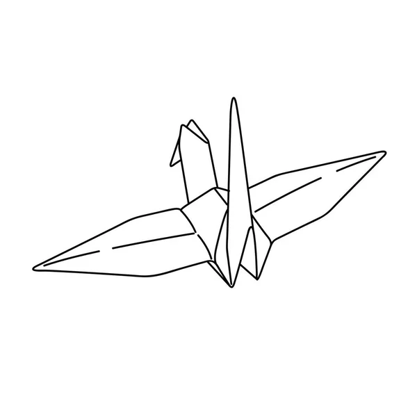 Carta origami di uccello. semplice vettore di illustrazione della linea. disegno del tatuaggio. design geometrico minimale. arte animale. tatuaggio isolato su sfondo bianco . — Vettoriale Stock