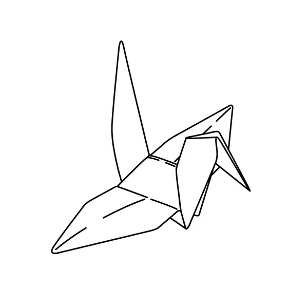 Papier origami oiseau. simple vecteur d'illustration de ligne. conception de tatouage. conception géométrique minimale. art animalier. tatouage isolé sur fond blanc . — Image vectorielle