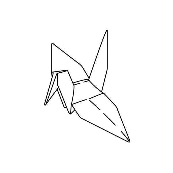 Madár origami papír. egyszerű vonal illusztráció vektor. tetoválás tervezés. minimális geometriai design. az állatok művészet. tetoválás elszigetelt fehér háttér. — Stock Vector