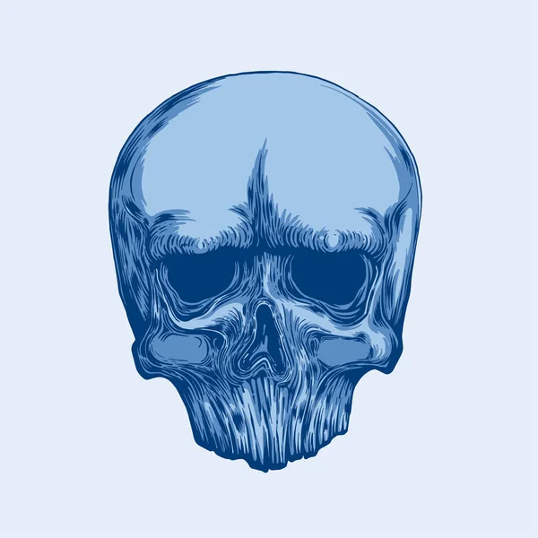 Anatomic Skull Vector Art. Illustration détaillée dessinée à la main du crâne à bouche ouverte. Illustration grunge altérée. L'art vectoriel. conception de tatouage . — Image vectorielle