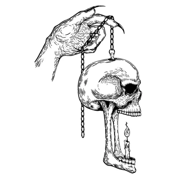 Skull_hanging — 스톡 벡터