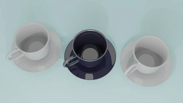 Vykreslení Ilustrace Bílý Keramický Pohár Izolované Pozadí Šálek Kávy Čaje — Stock fotografie