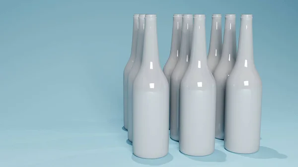 Rendering Ceramica Bianca Bottiglia Sfondo Isolato — Foto Stock