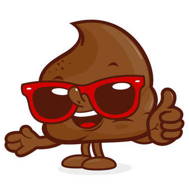 Güneş gözlüğü ile bok karikatür