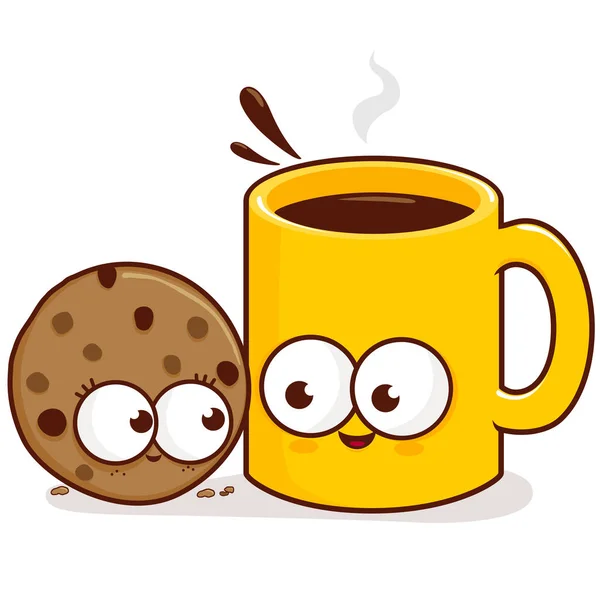 Káva a cookie znaky — Stockový vektor