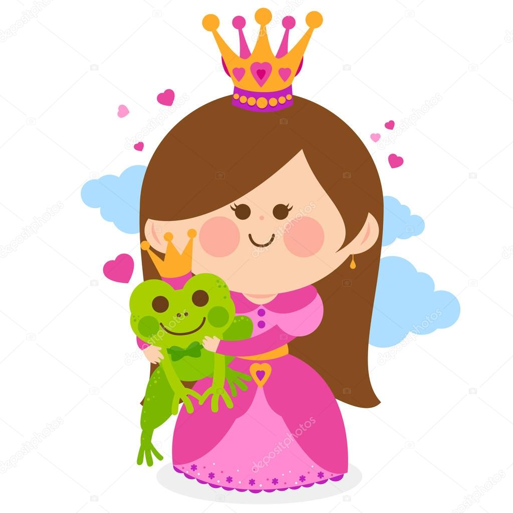 Princess and a magic frog fairytale