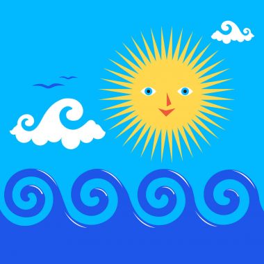 Güneş ve dalgalı deniz