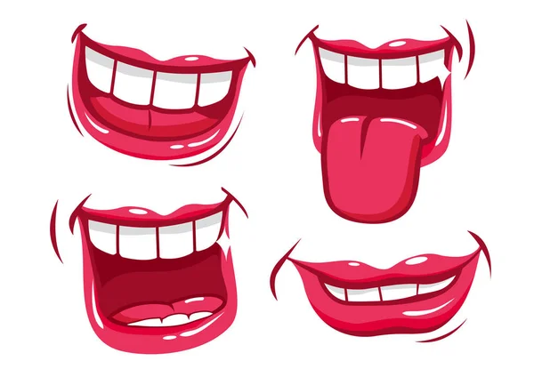 Drôle de lèvres souriantes — Image vectorielle