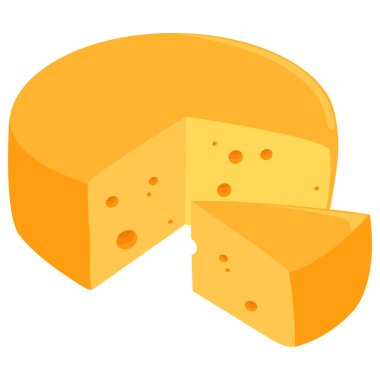 Dilimlenmiş İsviçre peyniri tekerlek. Vektör çizim