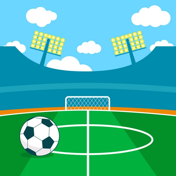 Estadio de fútbol. Ilustración vectorial — Vector de stock